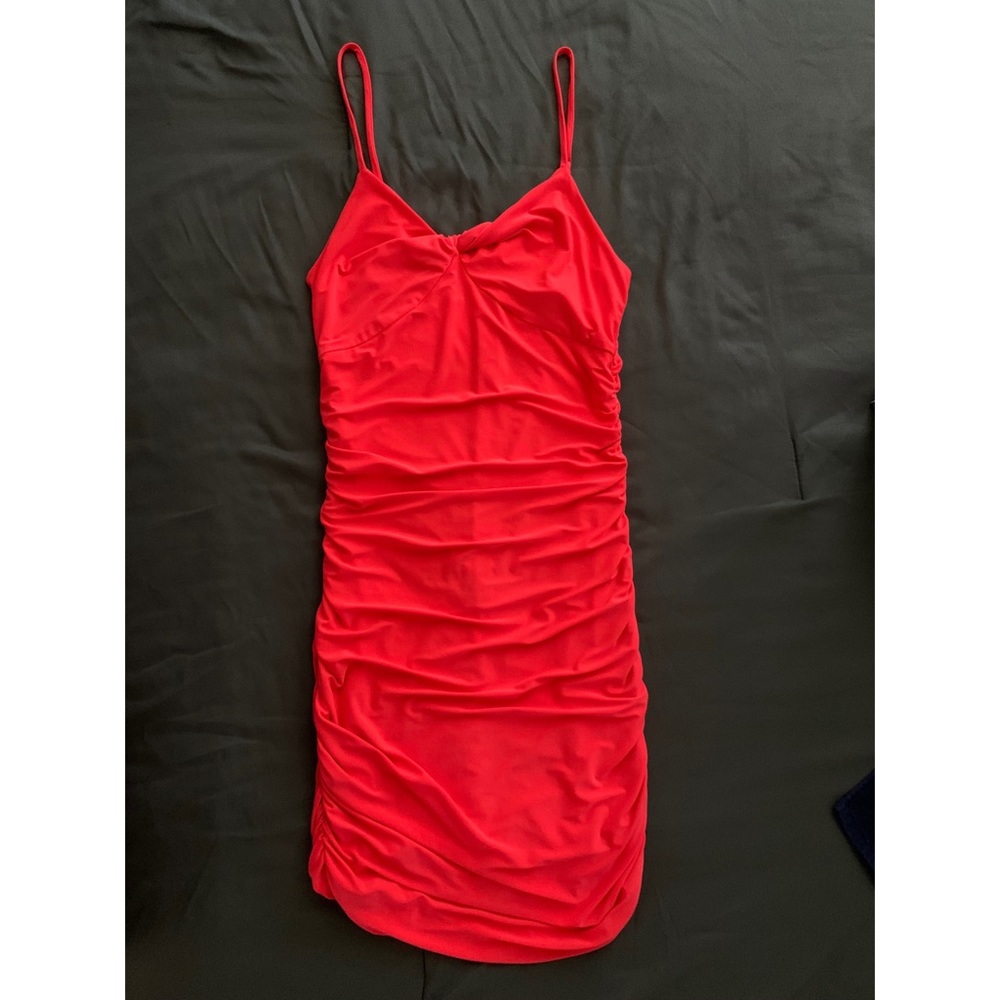 Neon pink mini dress